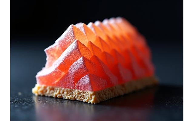 Pâtisserie architecturale moderne avec des motifs géométriques